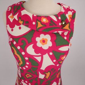 Lilly Pulitzer Pink Floral Mod Shift Garden Party Dress Olive Off The Wagon Sz S